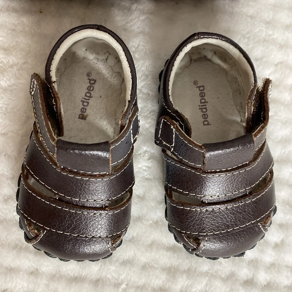Pediped Brown Kids Fisherman Sandals Style Shoes
